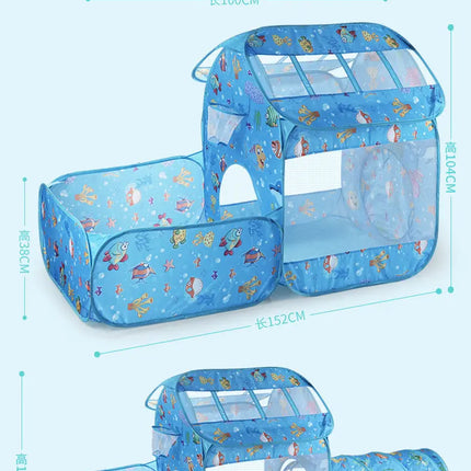 Fancydresswale 3 in1 Kids Play Tent with Play Tunnel, Ball Pit, Basketball Hoop for Boys & Girls fancydresswale.com