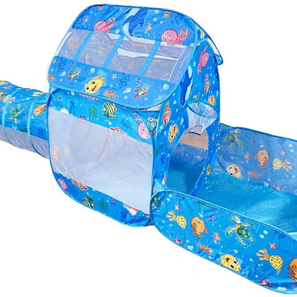 Fancydresswale 3 in1 Kids Play Tent with Play Tunnel, Ball Pit, Basketball Hoop for Boys & Girls fancydresswale.com