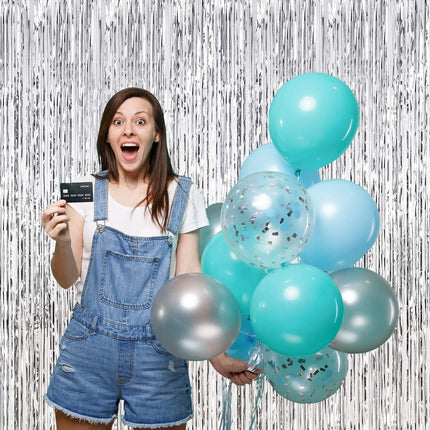 Fancydresswale 3.0 ft x 6.0 ft Metallic Tinsel Foil Fringe Curtains for Party Photo Backdrop Wedding Birthday Decor fancydresswale.com