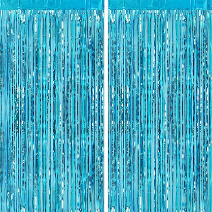Fancydresswale 3.0 ft x 6.0 ft Metallic Tinsel Foil Fringe Curtains for Party Photo Backdrop Wedding Birthday Decor, Blue fancydresswale.com