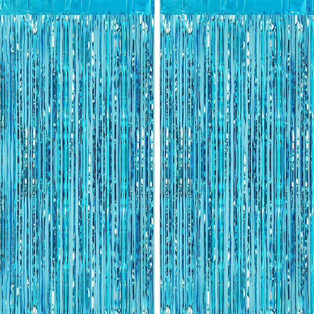 Fancydresswale 3.0 ft x 6.0 ft Metallic Tinsel Foil Fringe Curtains for Party Photo Backdrop Wedding Birthday Decor, Blue fancydresswale.com