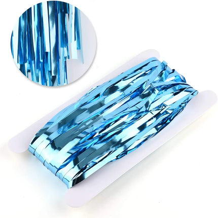 Fancydresswale 3.0 ft x 6.0 ft Metallic Tinsel Foil Fringe Curtains for Party Photo Backdrop Wedding Birthday Decor, Blue fancydresswale.com