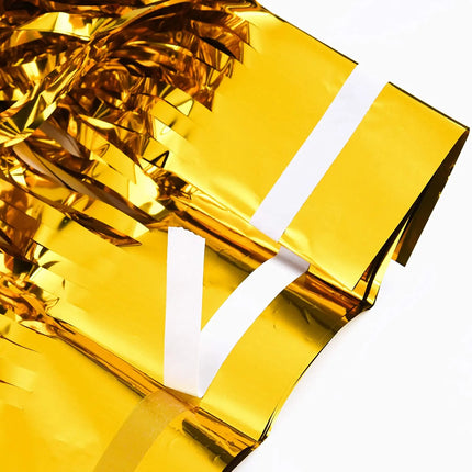 Fancydresswale 3.0 ft x 6.0 ft Metallic Tinsel Foil Fringe Curtains for Party Photo Backdrop Wedding Birthday Decor, Gold fancydresswale.com