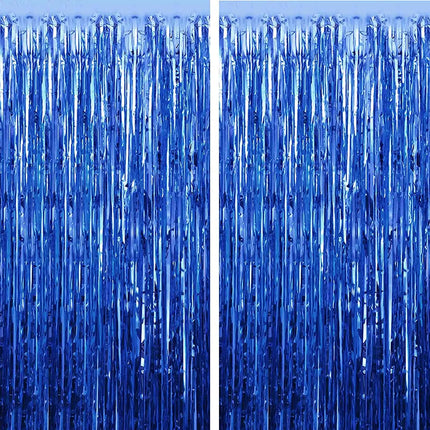 Fancydresswale 3.0 ft x 6.0 ft Metallic Tinsel Foil Fringe Curtains for Party Photo Backdrop Wedding Birthday Decor, Navy Blue fancydresswale.com