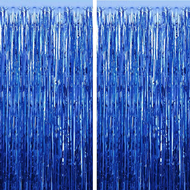 Fancydresswale 3.0 ft x 6.0 ft Metallic Tinsel Foil Fringe Curtains for Party Photo Backdrop Wedding Birthday Decor, Navy Blue fancydresswale.com