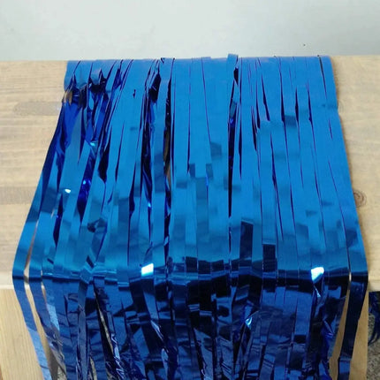 Fancydresswale 3.0 ft x 6.0 ft Metallic Tinsel Foil Fringe Curtains for Party Photo Backdrop Wedding Birthday Decor, Navy Blue fancydresswale.com