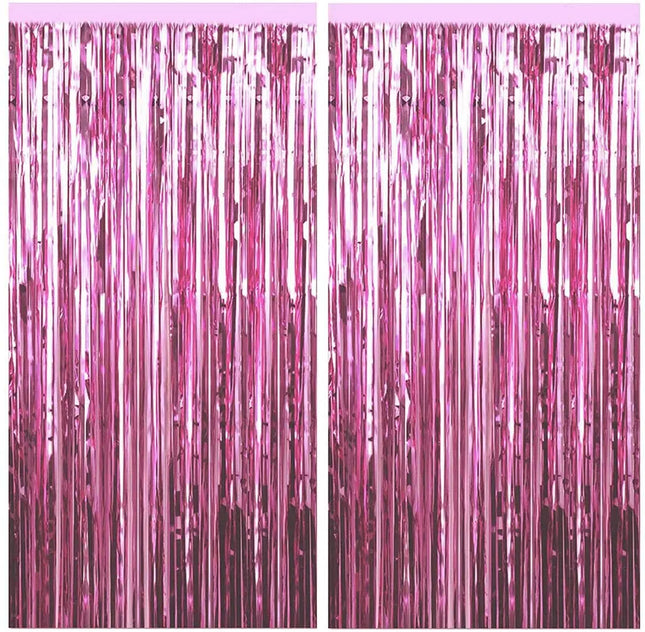 Fancydresswale 3.0 ft x 6.0 ft Metallic Tinsel Foil Fringe Curtains for Party Photo Backdrop Wedding Birthday Decor,Pink fancydresswale.com