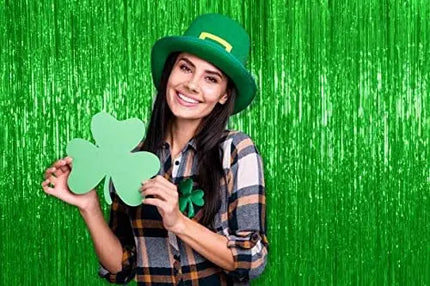 Fancydresswale 3.0 ft x 6.0 ft Metallic Tinsel Foil Fringe Curtains for Party Photo Backdrop Wedding Birthday, Green fancydresswale.com