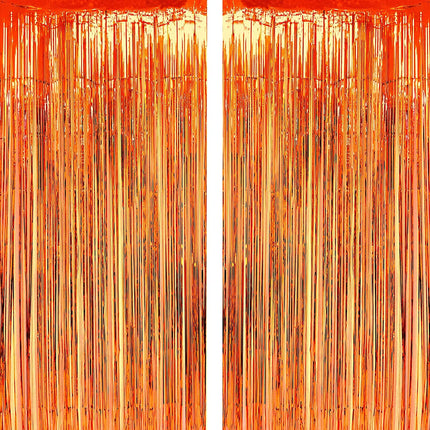 Fancydresswale 3.0 ft x 6.0 ft Metallic Tinsel Foil Fringe Curtains for Party Photo Backdrop Wedding Birthday, Orange Colour fancydresswale.com