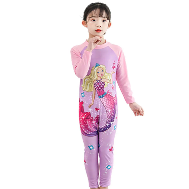 Fancydresswale Barbie Mermaid Full sleeve Swimsuit for kids fancydresswale.com