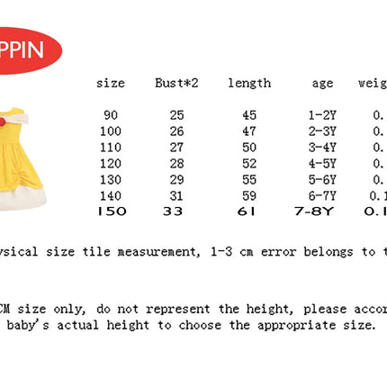 Fancydresswale Belle Princess Girls Dress Party  Summer Cosplay Baby Fashion fancydresswale.com