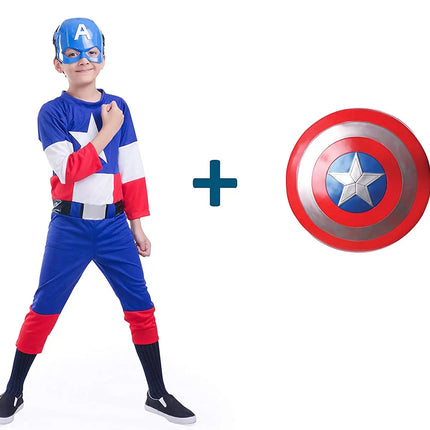 Fancydresswale Captain America Dress for Kids with Mask and Shield Fancydresswale