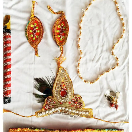 Fancydresswale Krishna Accessory Set of Kids- Free Size 1-12 Years- Premium Fancydresswale.com