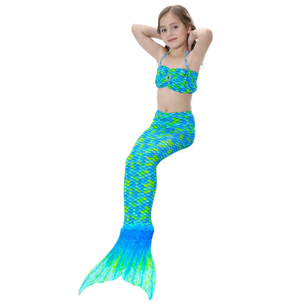 Fancydresswale Mermaid swimming costume bikini for Girls- Green Blue Fancydresswale.com