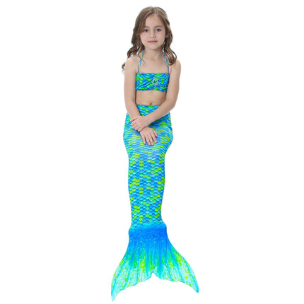 Fancydresswale Mermaid swimming costume bikini for Girls- Green Blue Fancydresswale.com