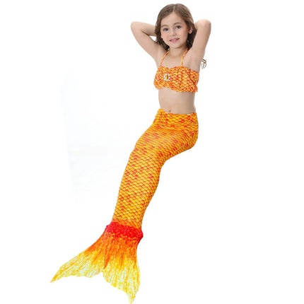 Fancydresswale Mermaid swimming costume bikini for Girls- Orange Fancydresswale.com