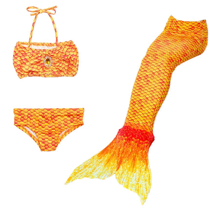 Fancydresswale Mermaid swimming costume bikini for Girls- Orange Fancydresswale.com