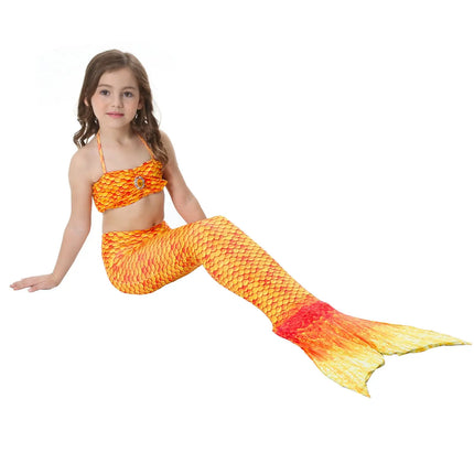 Fancydresswale Mermaid swimming costume bikini for Girls- Orange Fancydresswale.com