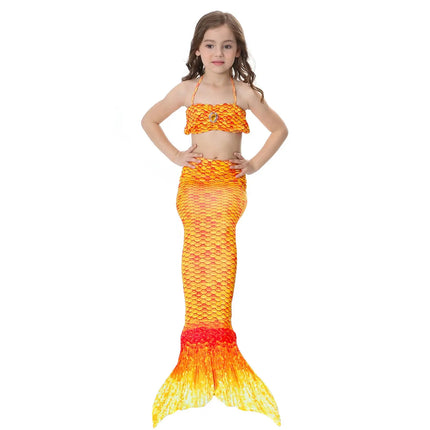 Fancydresswale Mermaid swimming costume bikini for Girls- Orange Fancydresswale.com