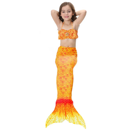 Fancydresswale Mermaid swimming costume bikini for Girls- Orange Fancydresswale.com