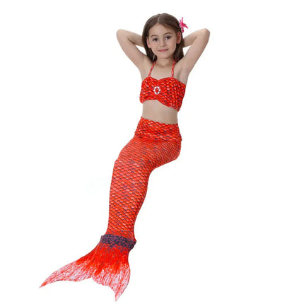 Fancydresswale Mermaid swimming costume bikini for Girls- Red Fancydresswale.com