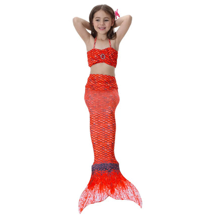 Fancydresswale Mermaid swimming costume bikini for Girls- Red Fancydresswale.com