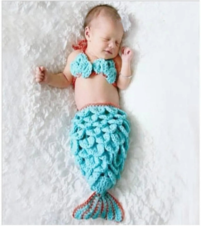 Fancydresswale Newborn Photography Mermaid Props Baby Knitting Wool Material Photography Costume Cute Animal Style Baby Crochet Clothes fancydresswale.com