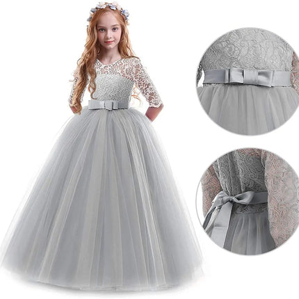 Fancydresswale Princess Floor Length party gown for Girls- Grey Fancydresswale.com