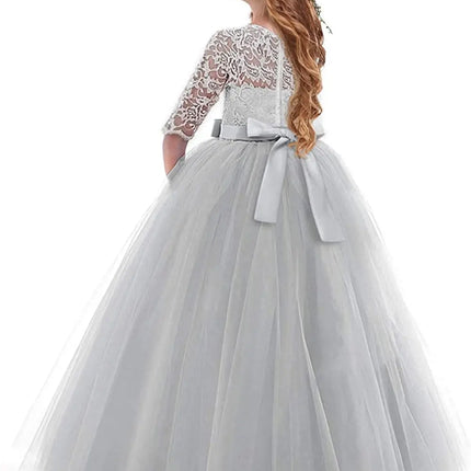 Fancydresswale Princess Floor Length party gown for Girls- Grey Fancydresswale.com