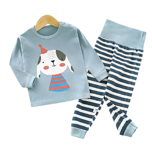 Fancydresswale Toddler Dog Printed Baby Boys Clothing Set Long Sleeve Tops Pants Little Kids All season Outfits, Blue fancydresswale.com