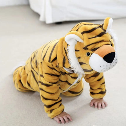 Fancydresswale Unisex Baby Flannel Jumpsuit Tiger Style Cosplay Clothes Bunting Outfits Snowsuit Hooded Romper Outwear (Tiger) Fancydresswale.com