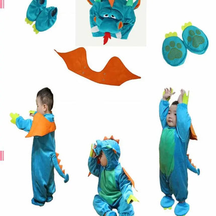 Fancydresswale baby Photography Props Dinosaur Animal Costume Jumpsuit Halloween Cosplay Costume(6 Months -24 Months)) Fancydresswale