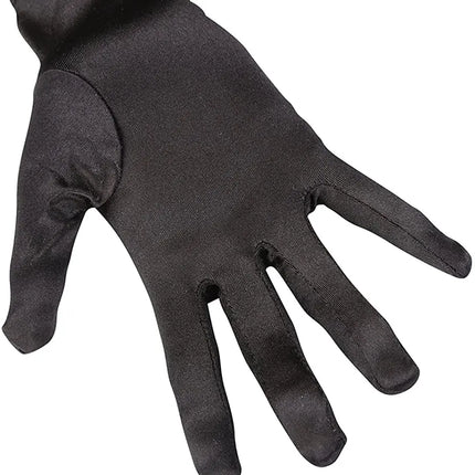 Fancydresswale hand Gloves for women for parties, long colourful satin hand cover 38 cm; Black fancydresswale.com