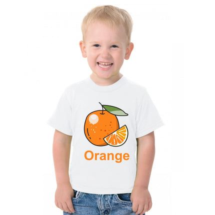 Fruit Theme T-Shirt for Kids Fancy Dress Costume Orange Fancydresswale