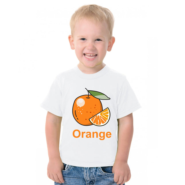 Fruit Theme T-Shirt for Kids Fancy Dress Costume Orange Fancydresswale