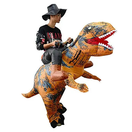 Holiday Party Dinosaur Inflatable Half-Length Walking Tyrannosaurus Costume Brown Fancydresswale.com