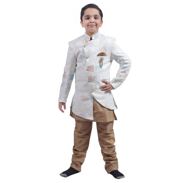 Indo Western Party Ocassion Dress For Boys Colour Ceam Fancydresswale