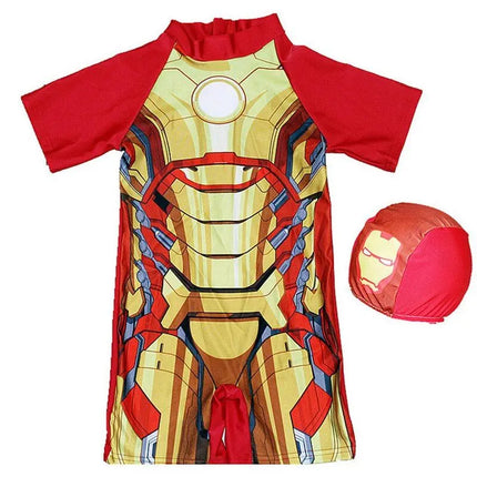 Ironman Swimming Dress for Kids with Cap Fancydresswale
