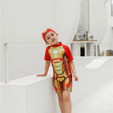 Ironman Swimming Dress for Kids with Cap Fancydresswale
