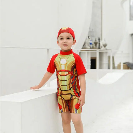 Ironman Swimming Dress for Kids with Cap Fancydresswale