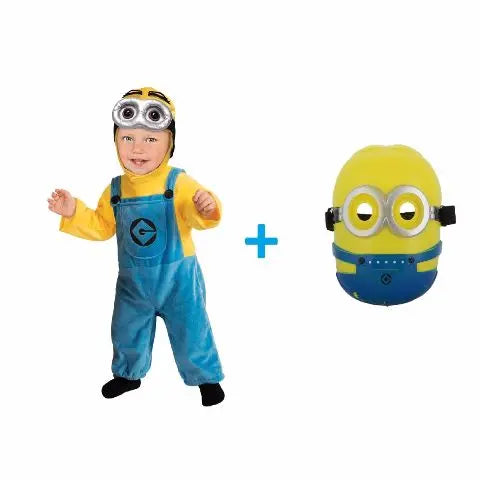 Minion Costume with Plastic Mask Combo Fancydresswale