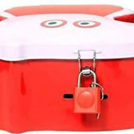 Peppa Pig Metal Body Piggy Bank Saving Money Box for Kids with Lock and Key Random Colour Fancydresswale