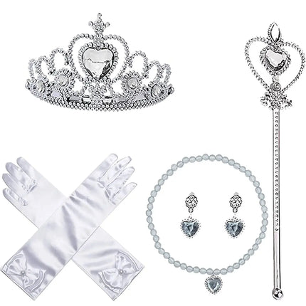 Princess Elsa Cinderella Rapunzel Plastic Dress up Accessories Set for Girls White Fancydresswale