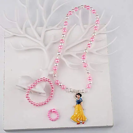 Princess Necklace and Bracelet Set with Princess Pendant- Snowwhite Fancydresswale