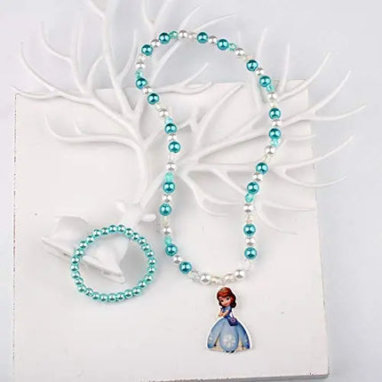 Princess Necklace and Bracelet Set with Princess Pendant- Sofia Fancydresswale