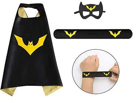 Superhero Capes for Birthday Return Gift with Matching Slap Bracelet and Eye mask- Boys and Girls set of 9 fancydresswale.com