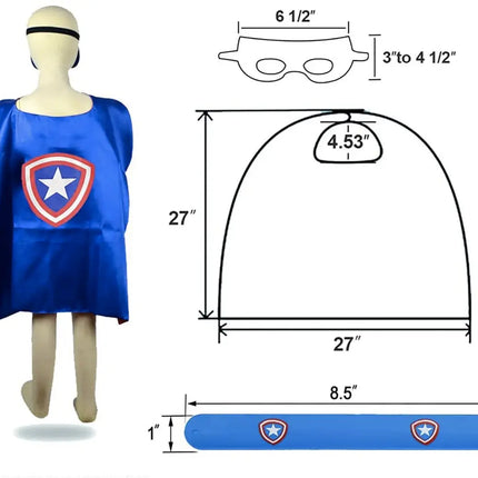 Superhero Capes for Birthday Return Gift with Matching Slap Bracelet and Eyemask- Girls set of 4 fancydresswale.com