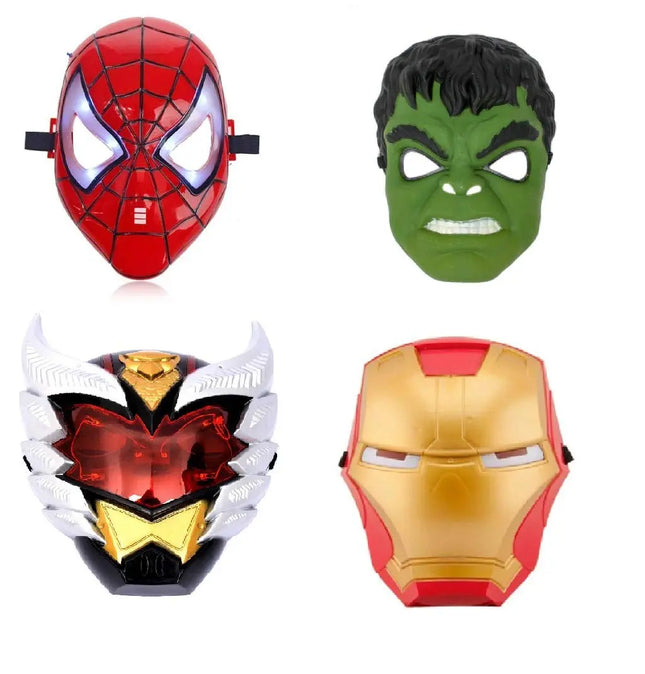 Superhero The Avengers Costume LED Light Eye Mask, Multi- Mix Set of 4 (Assorted) Fancydresswale