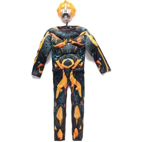 Transformer Bumblebee Muscle dress for boys with Mask Fancydresswale
