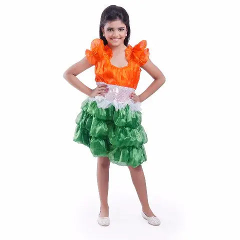 Tri color Girl Costume for National Festivals Fancydresswale